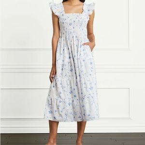 Hill House, Ellie Nap dress. XS, blue botanical print